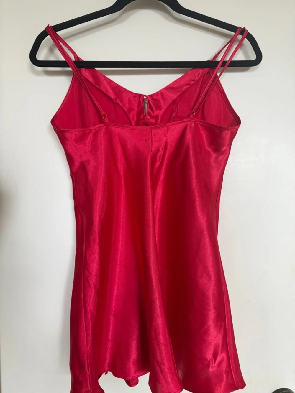La Senza Red Satin Nightgown Slip Double Strap Keyhole Y2K - Picture 4 of 9